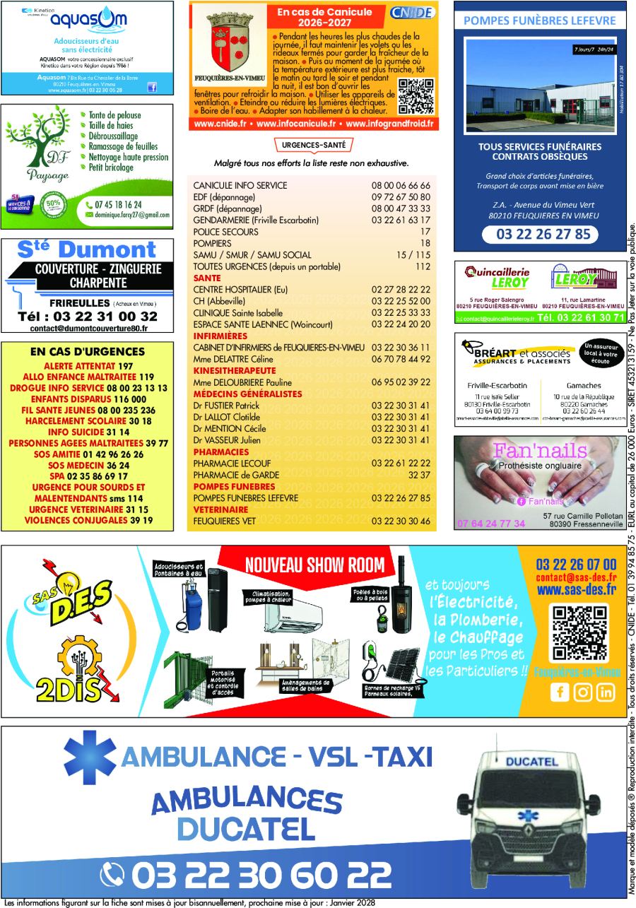 Fiche d'urgence